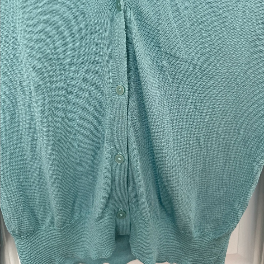 Uniqlo | Long Sleeve V-neck Cardigan | Size Large | Aqua - Picture 2 of 7